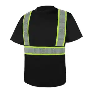 100% из полиэстера, высокая видимость, светоотражающая Защитная футболка, 2024 для мужчин