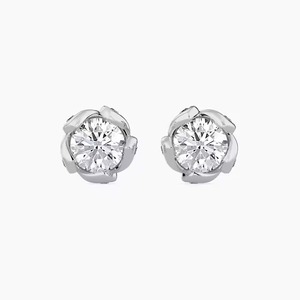 Fancy Style 14K Solid <b>Gold</b> Stud <b>Earrings</b> <b>Heart</b> Cut Lab Grown Diamond <b>Earring</b> for Birthday Parties and Gifts - Product Image 1