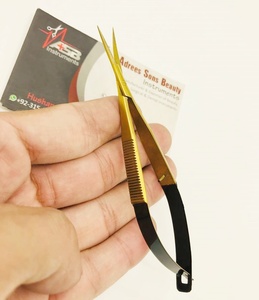 Lot de ciseaux de manucure russe, outils à cuticules très tranchants, noirs, dorés, printemps, travail du printemps, - Product Image 1