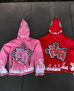 เสื้อฮู้ดผู้ชายพิมพ์ลายพัฟแบบกำหนดเองเสื้อฮู้ดแนวสตรีทซักด้วยกรดมีน้ำหนักมากโลโก้แบบกำหนดเอง - Product Image 4