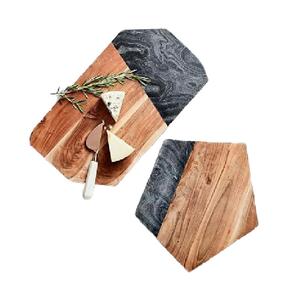Planche à découper en bois d'acacia de luxe, forme élégante, vaisselle en bois, planche à fromage, épaisseur de 2 cm, blocs à découper en bois - Product Image 1