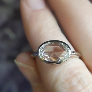 แหวนหมั้น2.5 CT โรสโกลด์แบบโบราณตัวเรือนแบบตะวันออกตะวันตกแหวนเพชรโมอีส2.5โซลิแทร์ทรงรีแหวนเพชรโมอีสตัดรูปวงรี - Product Image 4