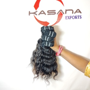 100% Remy cuticule aligné Temple indien vierge Extensions de cheveux humains vague naturelle lâche bande profonde tissage traitement chimique - Product Image 2