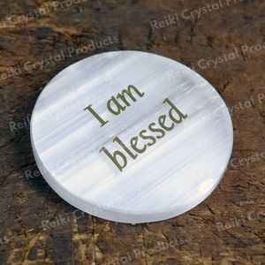Placa de Selenita para Carga de Energía, Limpieza de Cristales Reiki, 3 Pulgadas (7.6 cm), Energía Bendecida - Product Image 1