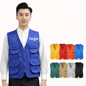 Chaleco cómodo para hombre, 100% poliéster, lona de talla grande, multibolsillos, impermeable, antibolitas y anticontracción - Product Image 3