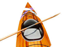 OMH 15' Pagaie de kayak simple en fibre de verre durable, blanc et violet, pour 1 personne, garantie 5 ans, pour la pêche, les excursions sur le lac et les aventures
