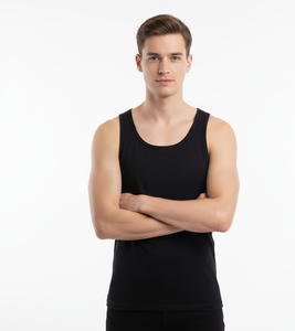 Daily Wear <b>Men</b> <b>Black</b> Cotton <b>Vest</b> Soft Comfortable Breathable Lightweight Plain Sleeveless Stretch Fit Durable Premium Quality - Product Image 4