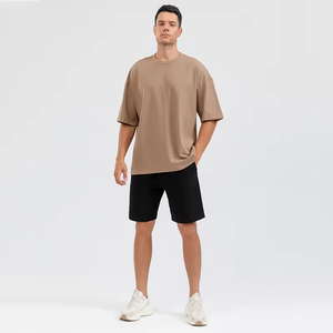 Vente en gros 2 pièces ensemble de survêtement décontracté pour hommes short confortable en coton épais coupe ample à la mode - Product Image 3