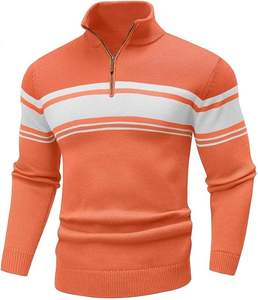 Pull en tricot décontracté pour homme W9592Y Knzhee Industry, anti-rides, anti-bouloches, respirant, fin, 100% coton, ample, uni, hiver - Product Image 1