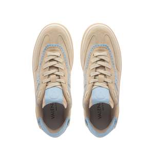 Chaussures de marche Valentino Sneaker Glossy Camoscio Contrast-Beige/Sky - Product Image 4