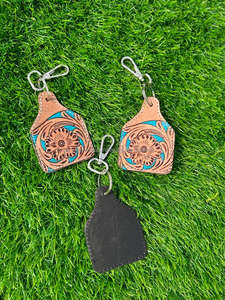 Llaveros de cuero tallados a mano, llaveros de cuero con forma exótica bonita, accesorios de cuero, llaveros bonitos para unisex - Product Image 2