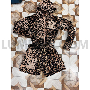 Top qualité sauté imprimé sweat à capuche zippé et short 2 pièces ensemble femmes sweats à capuche Streetwear survêtement tenue sur mesure - Product Image 4