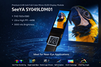 Module d'affichage Micro-OLED FHD de 0,49 pouce 1920x1080 SPR SeeYA SY049LDM01 Ultra-lumineux 3000 Nits Interface MIPI DSI AR/VR