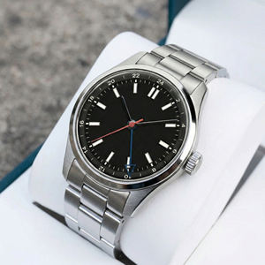 Montre-bracelet automatique <span class=keywords><strong>mécanique</strong></span> Miyota 9075 GMT avec logo personnalisé, saphir lumineux, luxe, acier inoxydable pour hommes, fabricants OEM - Product Image 2