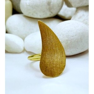 Vintage Statement Brass <b>Ring</b> 18K Gold Plated Gemstone Fashionable Inlay with Claw Technology for Children's Gift - Product Image 3