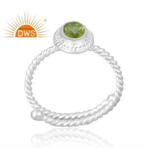 แหวนพลอยเพอริดอตธรรมชาติทำจากเงินสเตอริง925ขายดีล่าสุดเครื่องประดับตามสั่งสำหรับเป็นของขวัญสำหรับผู้หญิง - Product Image 1