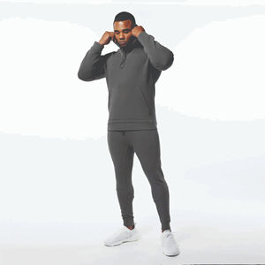 เสื้อฮู้ดแขนยาวมีฮู้ดสำหรับผู้ชายเสื้อมีฮู้ดสำหรับวิ่งและยิมโค้ชกีฬาพื้นเรียบสำหรับฤดูหนาวผลิตตามสั่ง - Product Image 2