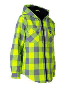 Venta al por mayor de camisa de franela personalizada con capucha para hombre de manga larga Casual con capucha camisa a cuadros chaqueta con logotipo OEM suministro de fábrica - Product Image 3