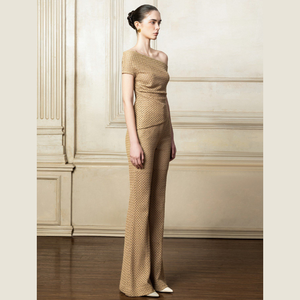 Nouveau design Pantalon évasé pour femmes PANTALON ÉVASÉ NADIA Tissu treillis rustique taille haute Vêtements formels pour femmes Étiquetage privé - Product Image 3