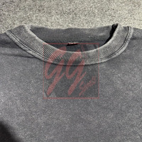 T-shirt court pour homme GGsport personnalisé en molleton bouclette 220 GSM respirant et écologique, imprimé sérigraphié, délavé à l'acide et à la pierre