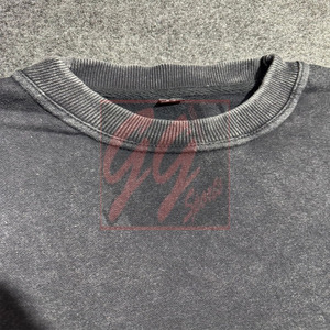 GGSport Custom 270 GSM French Terry Crop camiseta para hombres Acid Wash Stone Wash Heavyweight Vintage Streetwear Tee - Product Image 4