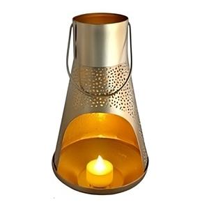 Bougeoir votif de style unique avec poignée, couleur dorée, découpé au laser, décoration d'éclairage moderne pour la maison et le bureau - Product Image 4