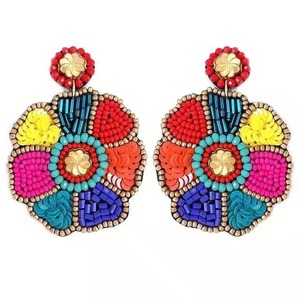 Boucles d'oreilles de sport de baseball faites à la main, perles fantaisie, broderie, bijoux de fête, bijoux de jour de match, JAVED HANDICRAFTS JH-2066 - Product Image 3