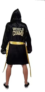2025 Boxing Pro Bata de boxeo de longitud completa con capucha Color negro Ropa de artes marciales Bata de boxeo con diseño y tamaño personalizados - Product Image 4