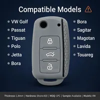 Housse de clé en silicone nid d'abeille gris noir pour Seat Leon MK3 Ibiza Ateca Arona Tarraco, coque de protection pour télécommande à 3 boutons