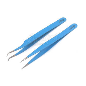 Pince à épiler professionnelle personnalisée en acier inoxydable pour extension de cils Conception à pointe inclinée incurvée de haute qualité Impression de cils Couleur personnalisée - Product Image 1