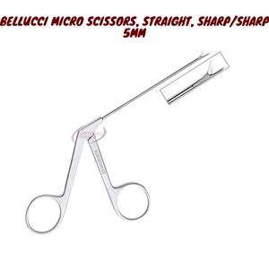 กรรไกรไมโครแบบแมนนวล BELLUCCI ใบมีดตรงคมมาก 5 มม. |   เครื่องมือผ่าตัดจุลศัลยกรรมตาและหู คอ จมูก |   สแตนเลสสตีลความแม่นยำสูง - Product Image 1