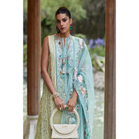Ensemble de costumes pour femmes 'Mountain Love'-D6 en coton 100% respirant avec broderie florale, jaune citron, collection de luxe Saira Shakira 2026