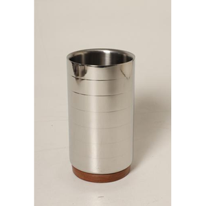 Double Walled <b>Stainless</b> <b>Steel</b> <b>Wine</b> Chiller With Wood Base <b>Stainless</b> <b>Steel</b> <b>Wine</b> Bottle Insulation <b>Cooler</b> Bucket - Product Image 2