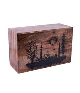 Urnas de cremación de madera de montaña hechas a mano para cenizas humanas Caja de urna funeraria de árbol de la vida grande para adultos (250 LB-Madera dura) - Product Image 4
