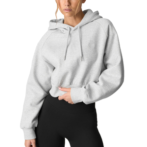 Vêtements d'hiver décontractés à manches longues en polaire, sweats à capuche courts personnalisés pour femmes, sweat à capuche Streetwear pour femmes - Product Image 1
