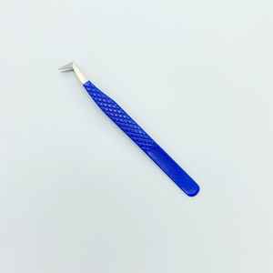 Gatito de alta demanda, venta al por mayor, pinzas para extensión de pestañas de acero inoxidable antiestáticas de alta calidad, Color azul, logotipo privado suave - Product Image 1