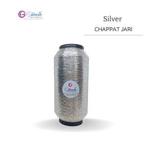 Fil à broder 180D Silver Chappat Jari Metallic Flora Jari Polyester Lurex haute ténacité pour le tricotage et le tissage à la main - Product Image 1