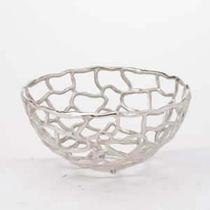 Bol de service en métal aluminium moulé de la meilleure qualité, élégant plat de service décoratif en aluminium argenté pour les événements officiels à bon prix - Product Image 4