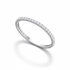 Anillo de Oro de 14K con Diamantes Naturales de Corte Brillante Redondo para Mujer, Engastado con Puntas, Chapado en Rodio, para Uso Diario |   0.24Ctw Chapado en Rodio para Uso Diario - Product Image 1