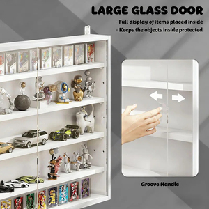<span class=keywords><strong>Vitrine</strong></span> avec portes coulissantes en acrylique transparent, <span class=keywords><strong>vitrine</strong></span> blanche pour collection de cosmétiques, organisateur mural, <span class=keywords><strong>vitrine</strong></span> DR572 - Product Image 5