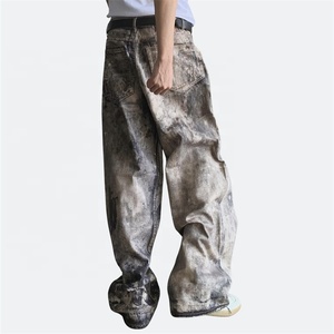 กางเกงยีนส์ผู้ชายเอวสูงปานกลางลายพรางกางเกงคาร์โก้ทรงหลวมผ้าคอตตอน100% แบบตามสั่งฤดูร้อนฤดูใบไม้ร่วง - Product Image 2