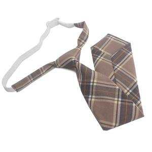 Corbata a cuadros de estilo japonés de seda 100% para mujer, bonita corbata de estudiante perezosa Simple para uniforme JK, dulce Simple para persona ocupada - Product Image 3