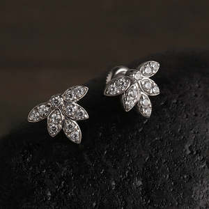 Pendientes de Plata de Ley 925 de Primera Calidad para Mujer, Diseño Moderno con Corte Marquesa, Oro Rosa, Flor, Corazón, ¡Compra Ahora! - Product Image 2