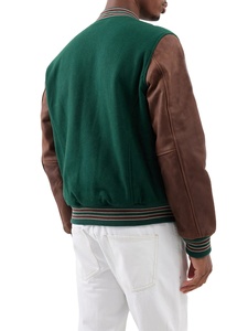 Chaqueta universitaria de béisbol para hombre de alta calidad, nuevo estilo de moda con mangas de cuero de lana bordadas, estilo callejero de lona - Product Image 6