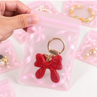 Sacs auto-scellants en EVA personnalisés pour l'emballage de bijoux, petits sacs en EVA givrés avec fermeture éclair pour boucles d'oreilles, bagues, pochette à bijoux en EVA