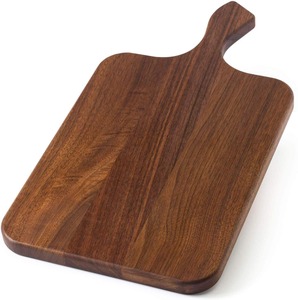 Tabla de cortar ecológica redonda de madera de teca Premium hecha a mano HA con detalle de esmalte para uso doméstico y en restaurante Apto para lavavajillas - Product Image 5