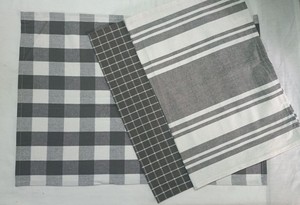 Vente en gros de 3 pièces ensemble de torchons de cuisine de haute qualité 100% coton à séchage rapide écologique logo personnalisé motif à rayures techniques tissées - Product Image 3