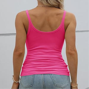 Prima de alta calidad, venta al por mayor, servicio OEM, personalizado, verano, suave, doble forro de tela, Correa gruesa, gimnasio, camisetas sin mangas para mujer - Product Image 3