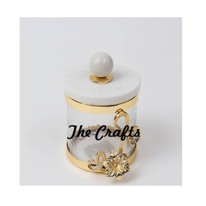 Juego de recipientes acrílicos con tapa de metal y bandeja para el hogar, hotel y restaurante, decoración de mesa, caja de dulces para servir - Product Image 3