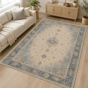 Netline Home Cool Medallion Off <b>White</b> Traditional Washable <b>Rug</b> - Product Image 4